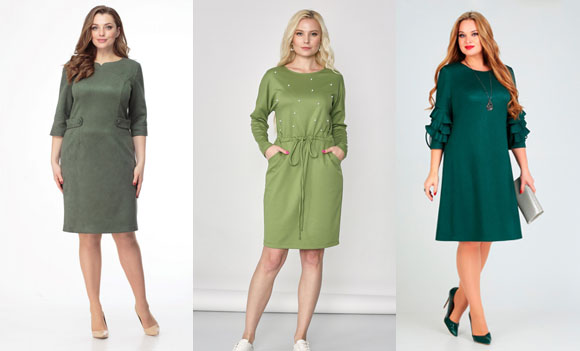 Платья однотонные