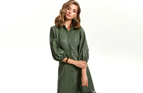 кожаное платье