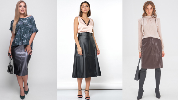 Юбки из экокожи