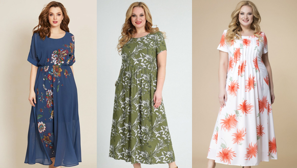 длинное платье с расклешенной юбкой