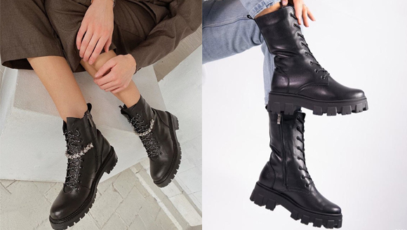 модные грубые ботинки