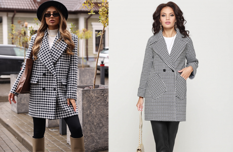 Укороченное пальто в клетку