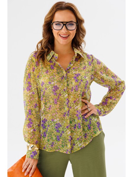 1134 желтый (принт цветы)