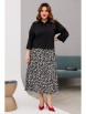 Юбочный костюм артикул: 1197 черный/принт от Anastasia - вид 1