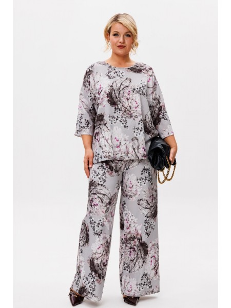 1010.1 графит (принт цветы)