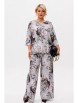Брючный костюм артикул: 1010.1 графит (принт цветы) от Anastasia - вид 1