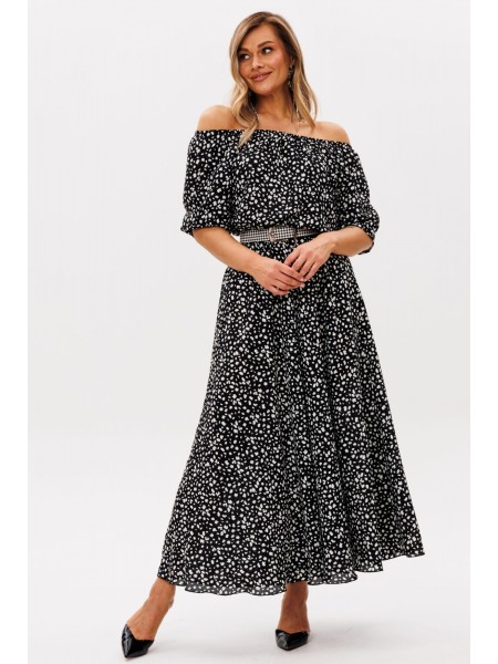 1237 черный (принт камушки)