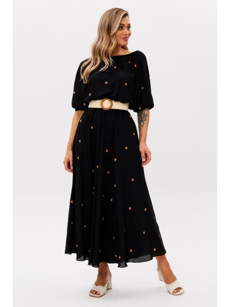 1237.1 черный (принт горох)