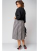 Юбочный костюм артикул: 1285 черный/гусиная лапка от Anastasia - вид 2