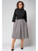 Юбочный костюм артикул: 1285 черный/гусиная лапка от Anastasia - вид 1
