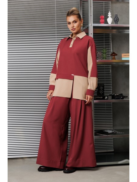 1242.2 бордово-бежевый