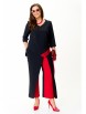 Брючный костюм артикул: 2502 черный+красный от TAITA PLUS - вид 1