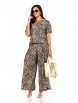 Брючный костюм артикул: 2411/19 леопард беж+черный от TAITA PLUS - вид 6