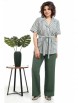 Брючный костюм артикул: 2315 олива+полоска от AlaniCollection - вид 1