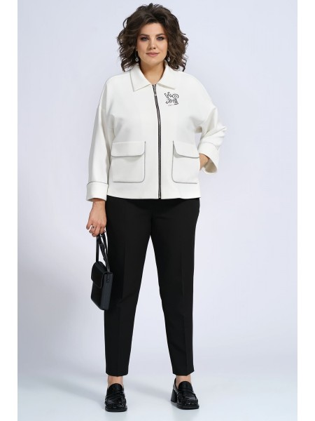 2144.1 молоко жакет, черные брюки