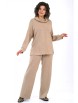 Брючный костюм артикул: 2446 бежевый от AlaniCollection - вид 1