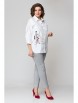 Брючный костюм артикул: М-931б белый+серый от Solomea Lux - вид 3