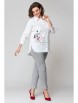 Брючный костюм артикул: М-931б белый+серый от Solomea Lux - вид 7