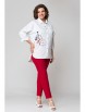 Брючный костюм артикул: М-931б белый+красный от Solomea Lux - вид 4