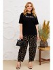 Брючный костюм артикул: 1377 черный, леопард от Мишель Шик - вид 1