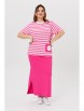 Юбочный костюм артикул: 1405 розовый, полоска от Мишель Шик - вид 4