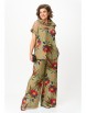 Брючный костюм артикул: 1426 хаки, цветы от Мишель Шик - вид 1