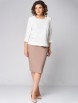 Юбочный костюм артикул: 1291 молочно-бежевый от МишельСтиль - вид 6