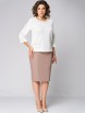 Юбочный костюм артикул: 1291 молочно-бежевый от МишельСтиль - вид 1