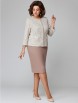 Юбочный костюм артикул: 1216-1 бежево-голубой от МишельСтиль - вид 10