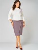 Юбочный костюм артикул: 1340 молочно-кофейный от МишельСтиль - вид 7