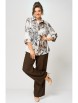 Брючный костюм артикул: 877+601 бежево-коричневый от БелЭльСтиль - вид 6