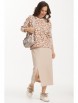 Юбочный костюм артикул: 2514 бежевый, леопард от Магия Моды - вид 1