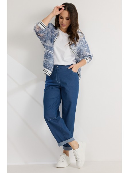 2558 бело-голубой+синий