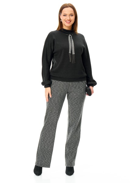 М-7714 черный и меланж полоска