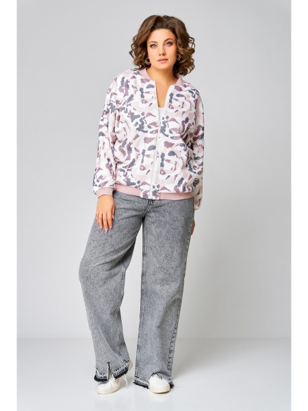 785 молочный в розово-серый принт