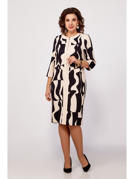 798 бежево-чёрный принт