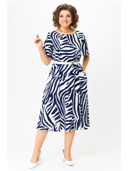 837.2 принт «сине-белая зебра»