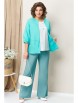 Брючный костюм артикул: 1416 бирюзовый, белый от VOLNA - вид 1